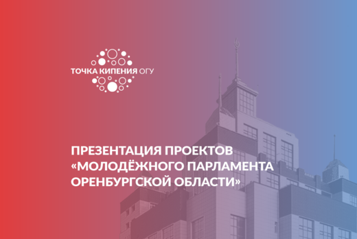 Презентация проектов «Молодёжного парламента Оренбургской...